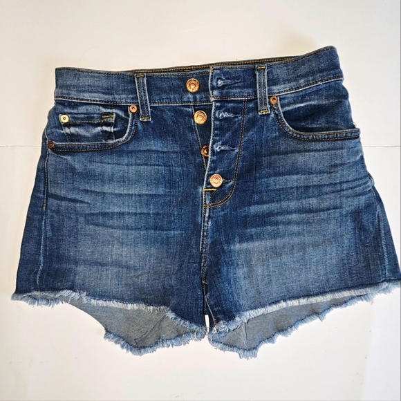Seven For All Mankind Cut Off Denim Shorts - Picture 1 of 6